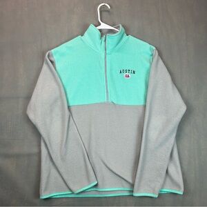SALT CREEK Women's Size XL “AUSTIN TX” full Zip Gray/Aquamarine Fleece Jacket